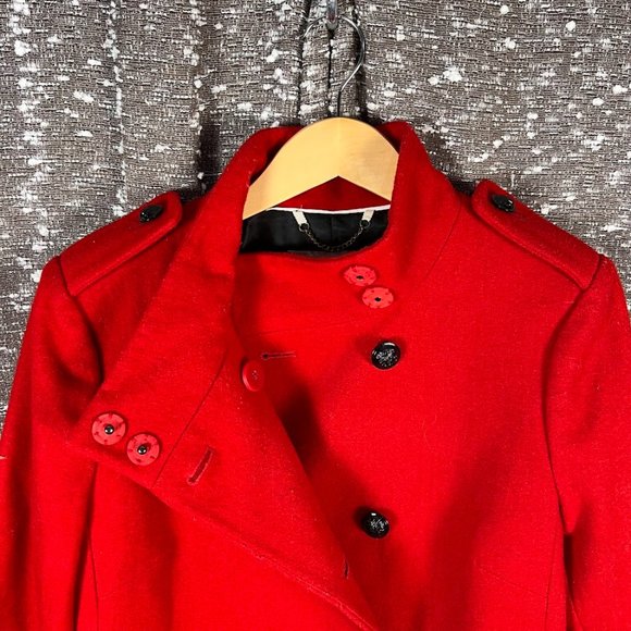 Banana Republic Red Jacket‎ W/ Branded Metal Buttons and Chain Hanger - Picture 5 of 8